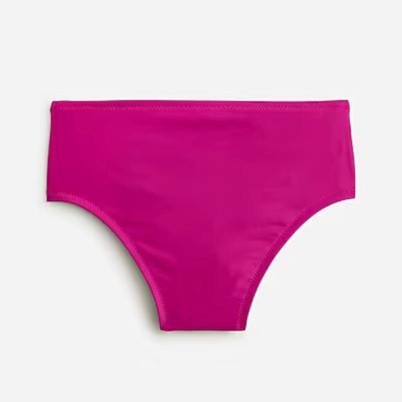 J. Crew Hallie High Waist Full Coverage Bikini Bottom Women's XS Radiant Fuchsia - Picture 4 of 6